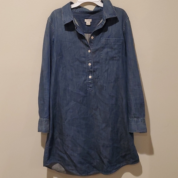 ❤J CREW CHAMBRAY SHIRT DRESS, SMALL - Picture 7 of 8